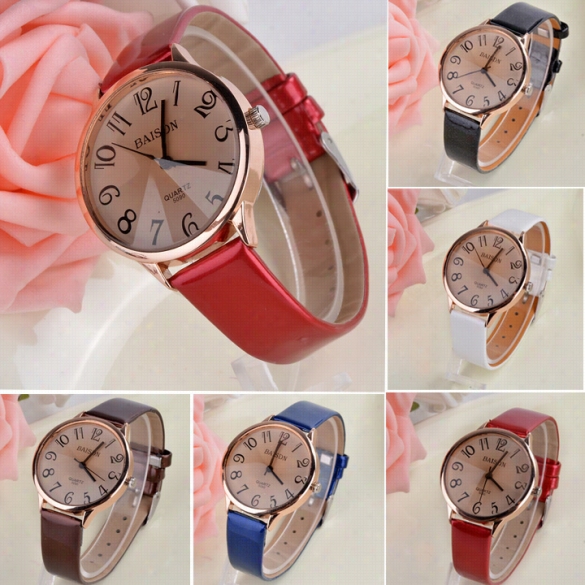 New Lady Women's Fash1on Synthetic Leather Strap Quartz Sport Wrist Watch