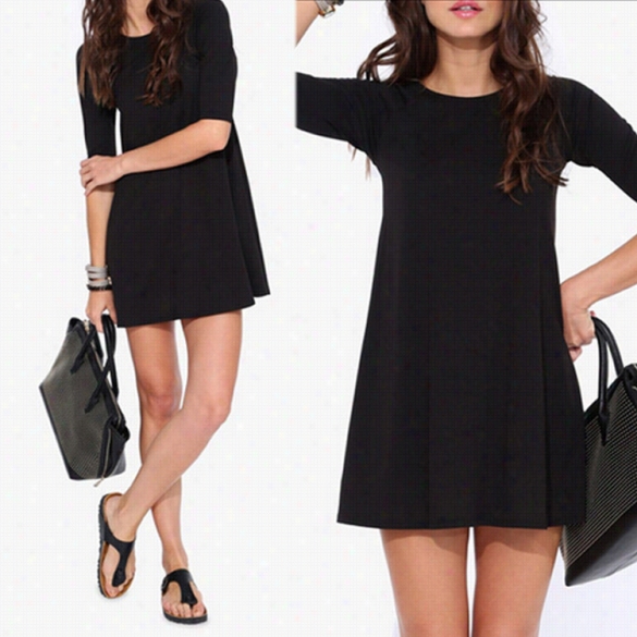 New Stylish Lady Women's Fashion Half Sleeve O-neck Sexy Slim Straight Dress