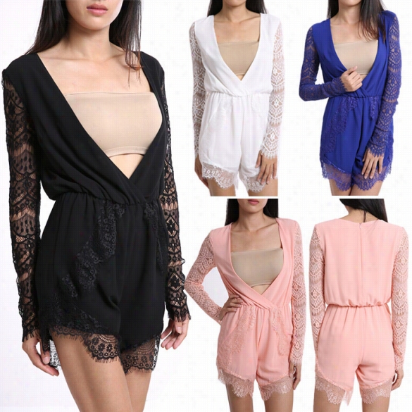 Seyx Fashion Lady Lace Club Jumpsuits Women's Cocktail Party Clubwear Playsuit