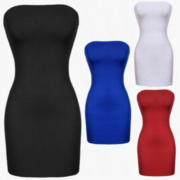 Stylish Lady Sexxy Wken's Fashion Sleeveless Baot Neck Off-shoulder Bodycon Stretch Cause Occktail Mini Prepare