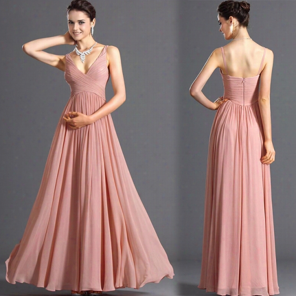 Stylish Wife Women''s New Gentility Sexy Sleevel Ess Backles S Deep V-neckp Arty Ball Prom Gown Long Dress