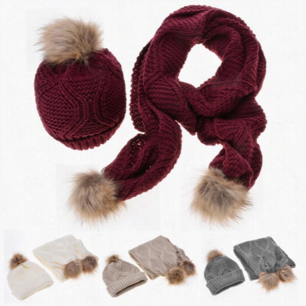 Stylish New Womenn's Knit Winter Warm Ski Slouch Hat Cap + Scarf Set