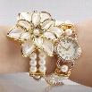 Hot Fashion Beads Flower Chain Wrap Necklace Bracelet Quartz Wristwatches Women Dress Watches