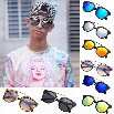 New Lady Women's Outdoor Round Glass Metal Casing Full Frame Sunglasses