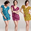 Women Sexy Sparkle Sequins Deep V Neck Club Evening Cocktail Party Bodycon Dress Prom Dress