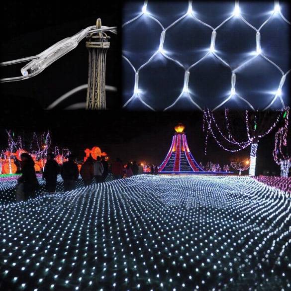 White 200 Led Net Mesh Decoratiev Fairy Lights Twinkle Lightimg Christmas Wedding Party Eu"11102-40v