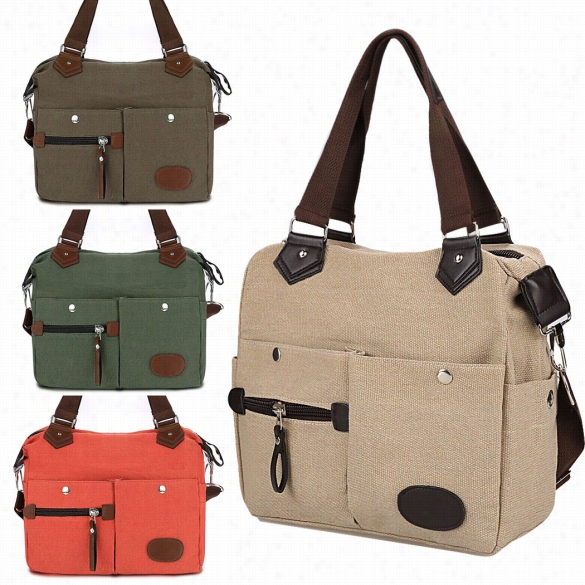 Women C Avnas Many  Pockets Multi-functional Shoulder Bag Handbag Cross Body Messenger Bag