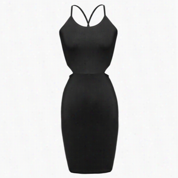 Women Fashion Sexy S Lim High Waist Sleeveless Backless Stretch Solid Bandage Bodycon Shortpencil Dress