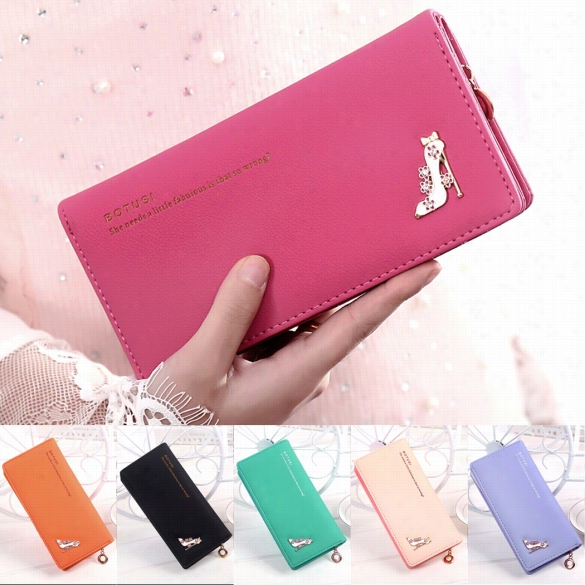 Women Fashion Synthetic Leather Folda Ble Purse Credit Id Card Holder Throughout Clutch Wallet