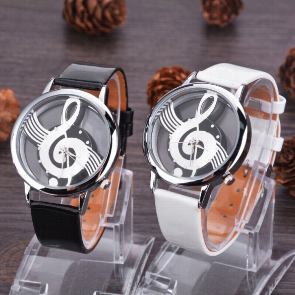 Women Girl Unisex Synthetic Leather Quartz Wtch New Mysic Note Design 2 Colors