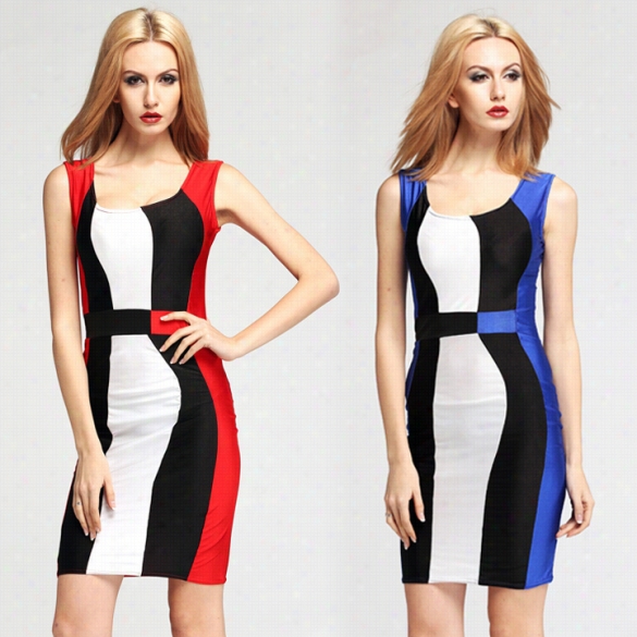 Woomen's Lady's Sexy Summer Patchwork Party Bandage Club Bodycon Dress Bodysuit Dresses