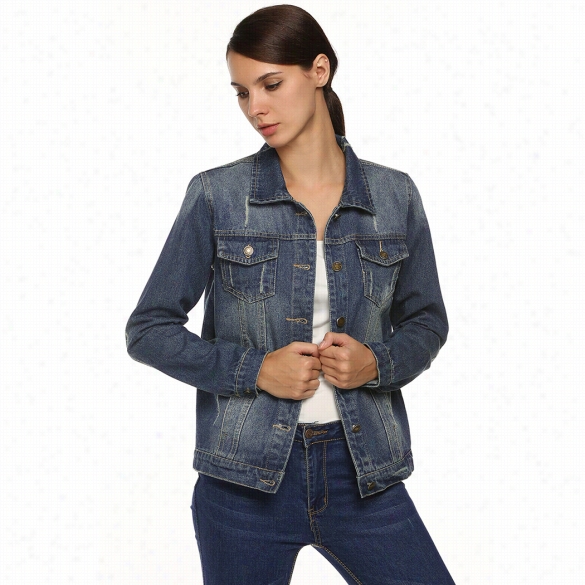 Zeaoo Women Fashion Casal Vintage Style Sl Im Outerwear Jean Sjacket Cover