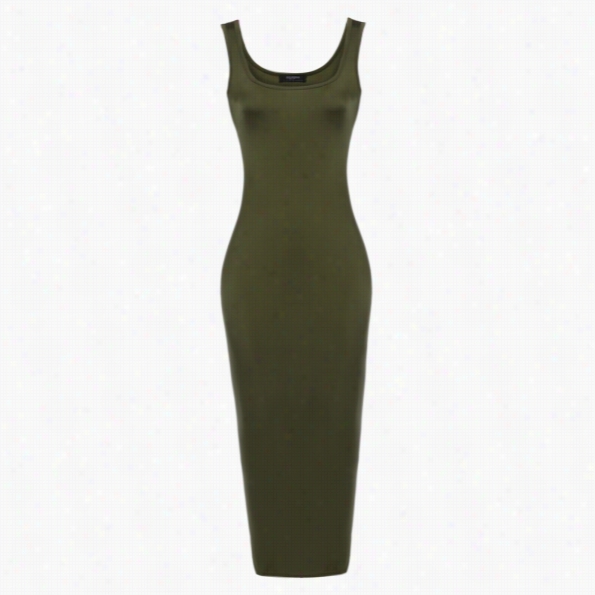 Zeagoo Womn Sexy Sleeveless Slim Paroxysm Solid Bodycon Tank Maxi Dress