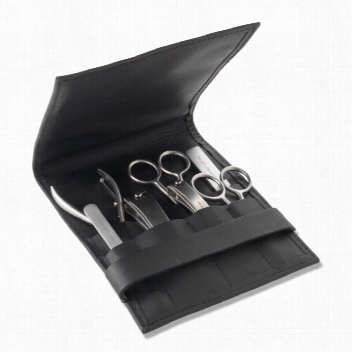 The Art Of Shavig Manicure Stud 7pcs - Black Leather