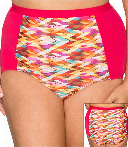 Curve Bright Side Swimwear Bottom Brief Hiyh Waist 16-brsi-304b