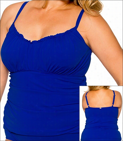 Cuve Ultra  Blue Swimwear Top Tankini Underwire 16-ulbl-398t