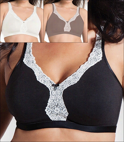 Curvy Couture Cotton Luxe Unlined Wire Free Bra Style 1010