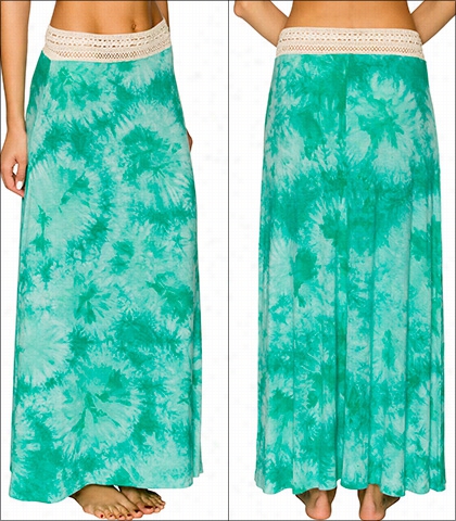 Lavish Agave Tie-dye Bho Maxi Skirt Swimwear Accessory Style 842-agtd