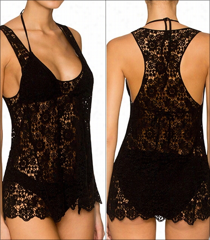 Lavish Black  Crochet Highest Swimwear Acessory Style 855-blcr