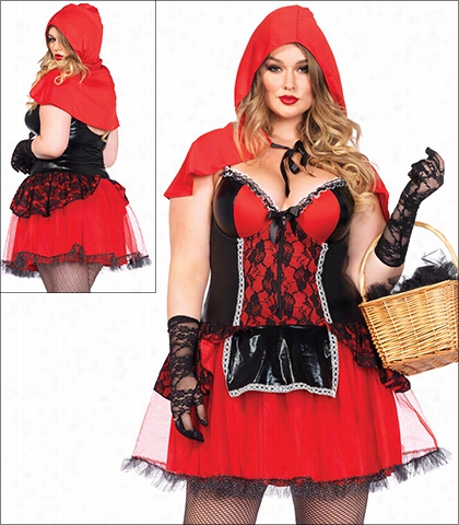 Leg Avenue Two Piece Curvy Red Riding Hood Costume Style 8545x