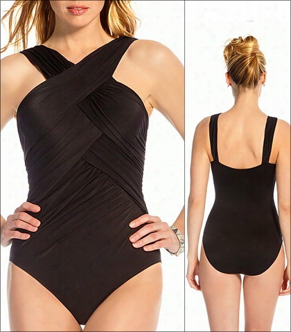 Miraclesuit Crisscross Highneck Onepiece Style 448541