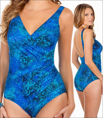 Miraclesuit Oceanus Plunging V-neckline One Piece Style 448388
