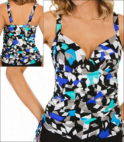 Penbroole Color Angles Swimwear Top Tankini Stylle  521415