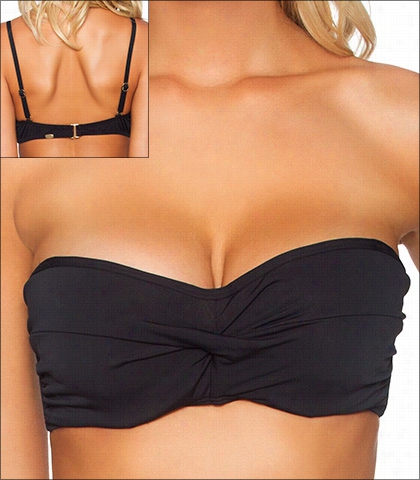 Sunsets Black Swimmwear Top Bikini Underwire Bandeau Style 16 -blck-55efgh