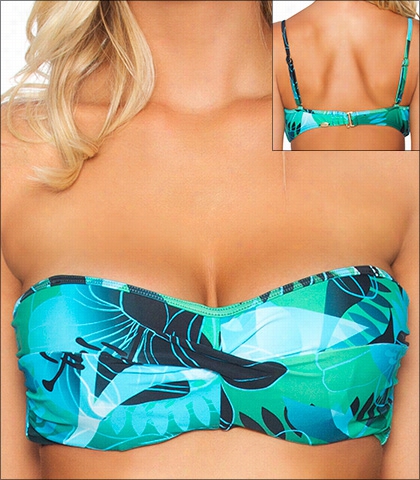 Sunsets Night Breeze Swimw Ear Top Bikini Underwire Bandeau Style 16-nibr-55efgh