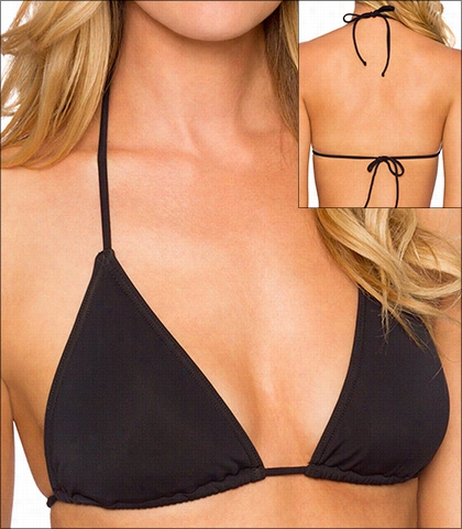 Sunsets Swimwear Black Classic Triangle Halter Underwired Swimsuit Top 63t