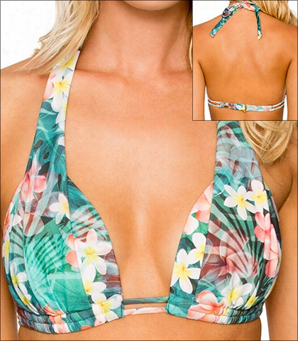 Sunsets Tropical Oasis Swimwear Top Bikini Halter Style 17-troa-64t