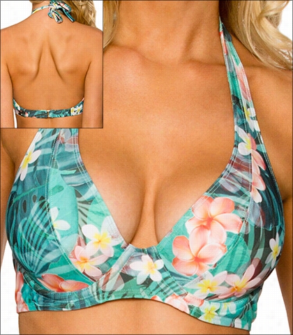 Sunsets Tropical Oasis Swimwear Outgo Bikini Underwire Halter Style 16-troa-51efgh