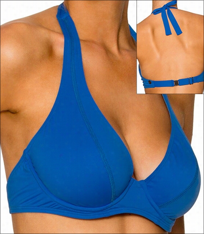 Swm Systems Maliblu Swimwear Top Halter Underwire Style 16-mali-a750