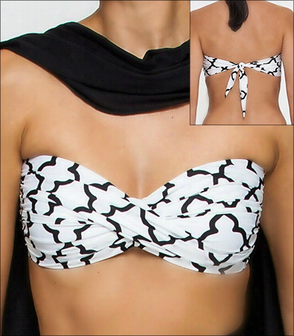 Tara Grinna Apollonia Pontica Print Wind Fornt Bandeau Bikiin Top Style 136