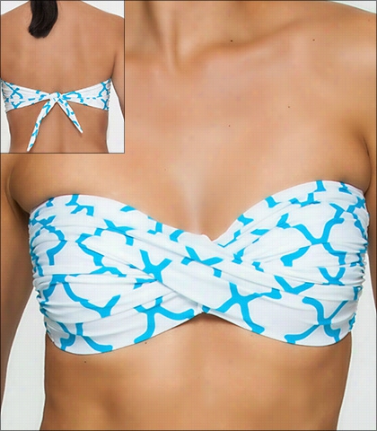 Tara Grinna Byblos Print Twist Front Bandeau Bikini Surface Style 136