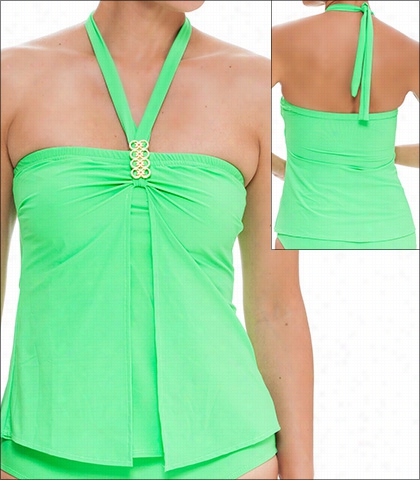 Tara  Grinna Envy Swimwear Top Tankini Bandeau Halter Style 16-en-144