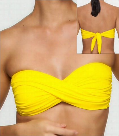 Tara Grinna Miletus Grave Twist  Front Bandeau Bikini Top Style 136