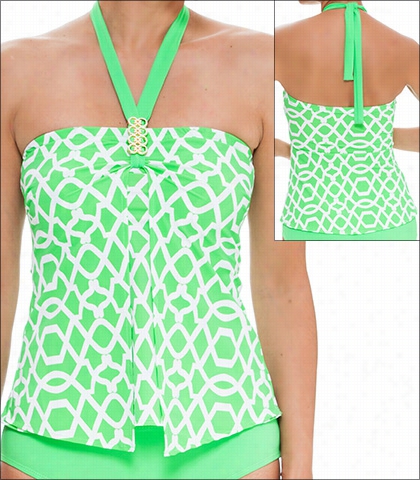 Tara Grinna Playa De Ses Illetes Swimwear Top Tankini Bandeau Halter Style 16-ss-144