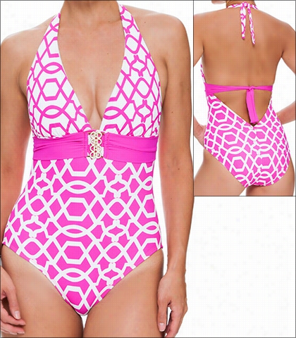 Tara Grinna Playa Paraiso Swimwear One Ppiece Halter Sstyle 16-pa-339