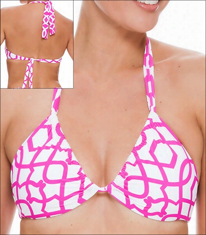 Tara Grinna Playa Paraisso Swimwear Top Bikinii Halter Convertible Style 16-pa-134