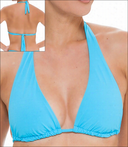Tara Grinna Turquoise Swimwear Top Bikini Halter Convertible Style 16-tu-134