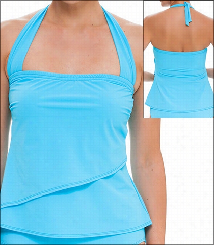 Tara  Grinna Turquoise Swimwear Top Tankini Style 16-tu-15 0