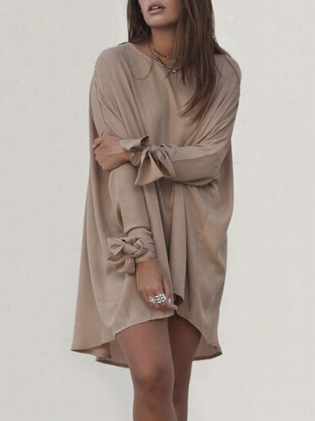 Asymmetrical Hem S Looe Shift Dress