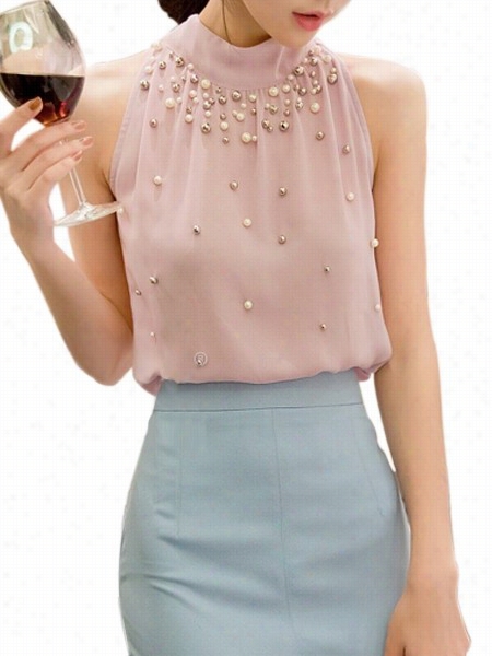 Beading Bowknot Extraordinary Bandage Ring Blouses