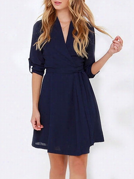 Classical V Nec Kplain Skater-dress