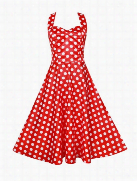 Dot Floral Vintage Rema Rkable Halter Skater Dress