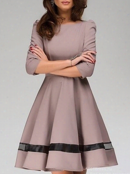 Fabulous Round Necck Patchwork Skater-dress