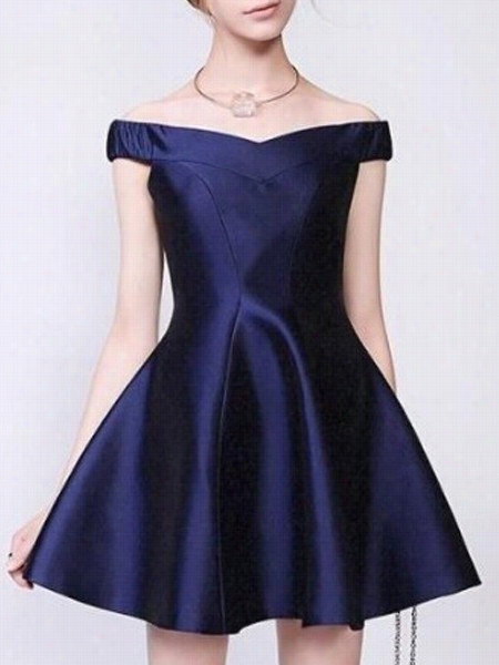 Fashion Exquisite Slash Neck Cocktail Dress