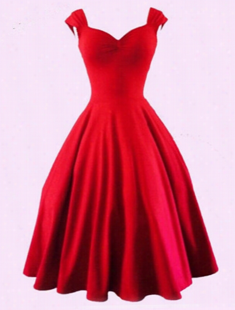 Glamorous Sweetheart Plain Skater-dress