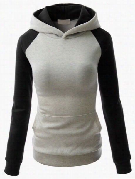 Hooded Color Blo Ck Stylish Patchwork Hoodies